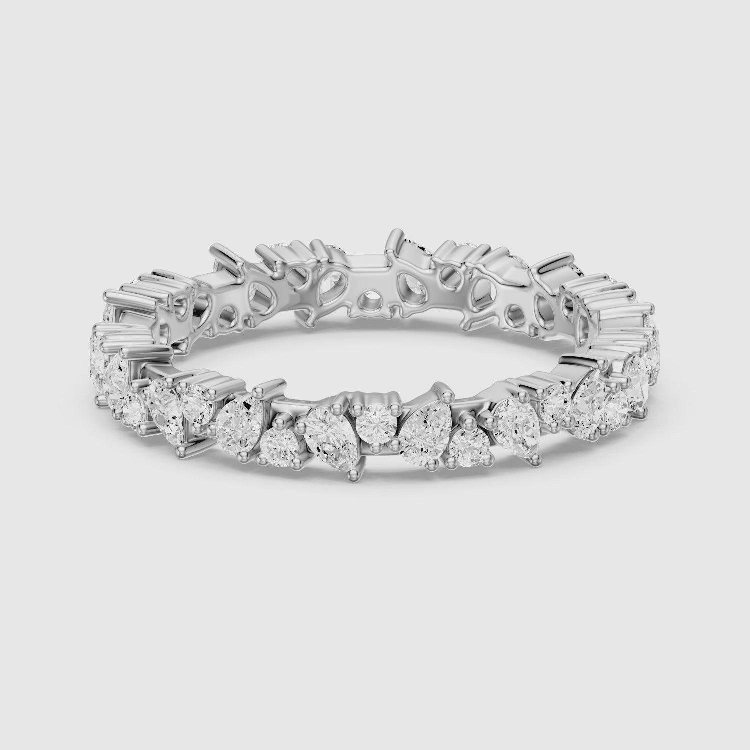 Load video: Remi Mixed Shape Lab Diamond Full Eternity Stackable Ring