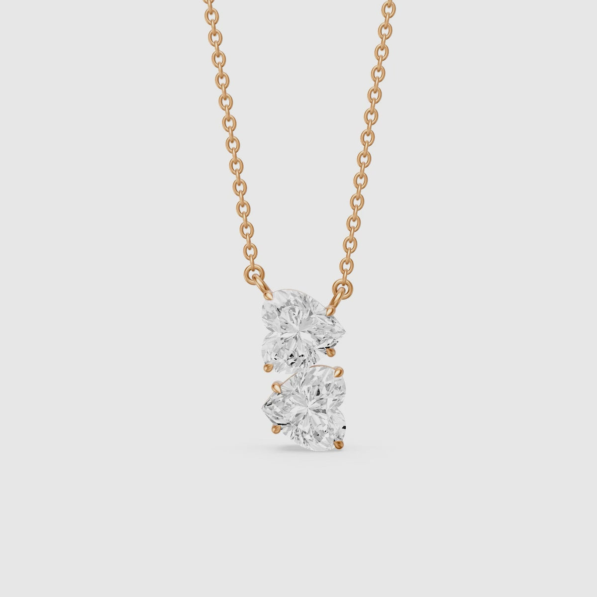 Load video: Brooke Double Heart Lab Grown Diamond Pendant