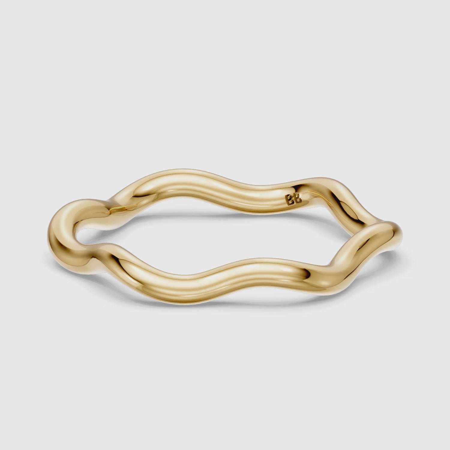 Load video: Hadley Organic Wave Plain Wedding Band