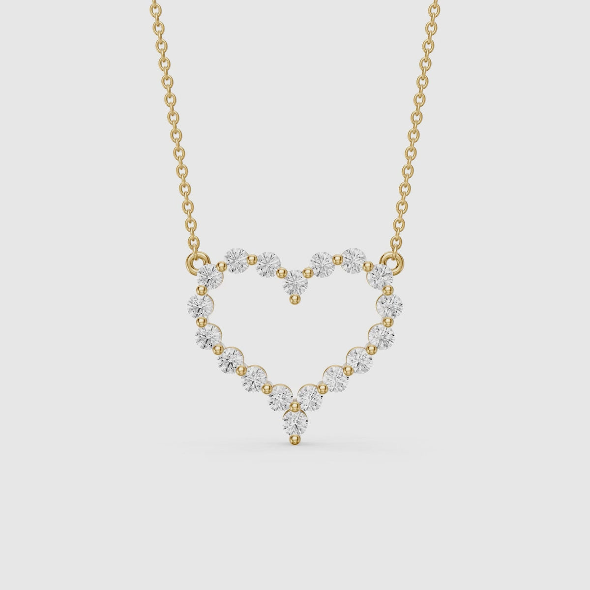 Load video: Whoopi Round Lab Grown Diamond Heart Pendant