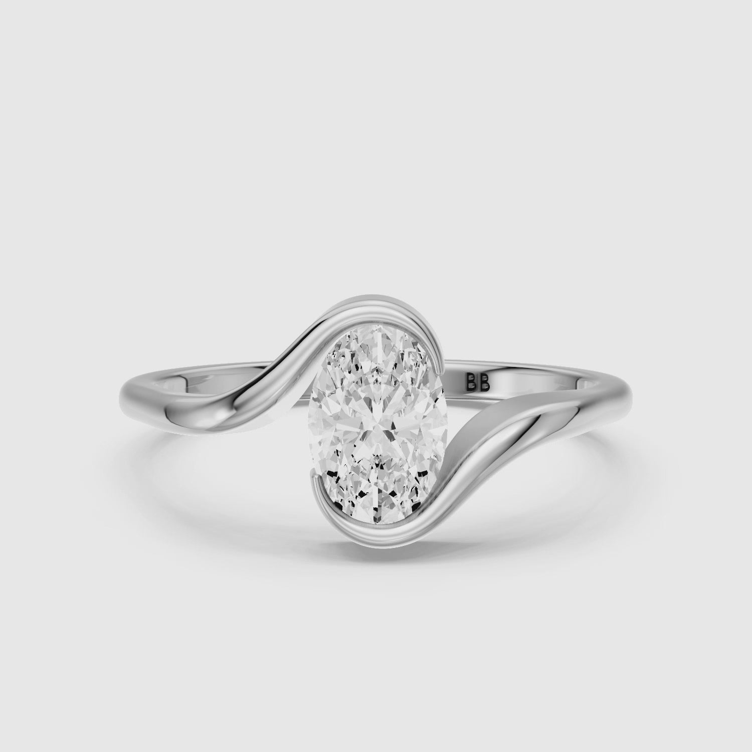 Load video: Brianna Oval Cut Bypass Lab Grown Diamond Engagement Ring