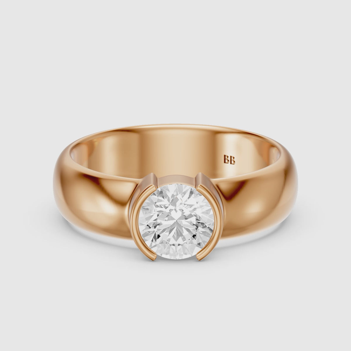 Load video: Dua Round Lab Grown Diamond Solitaire Engagement Ring