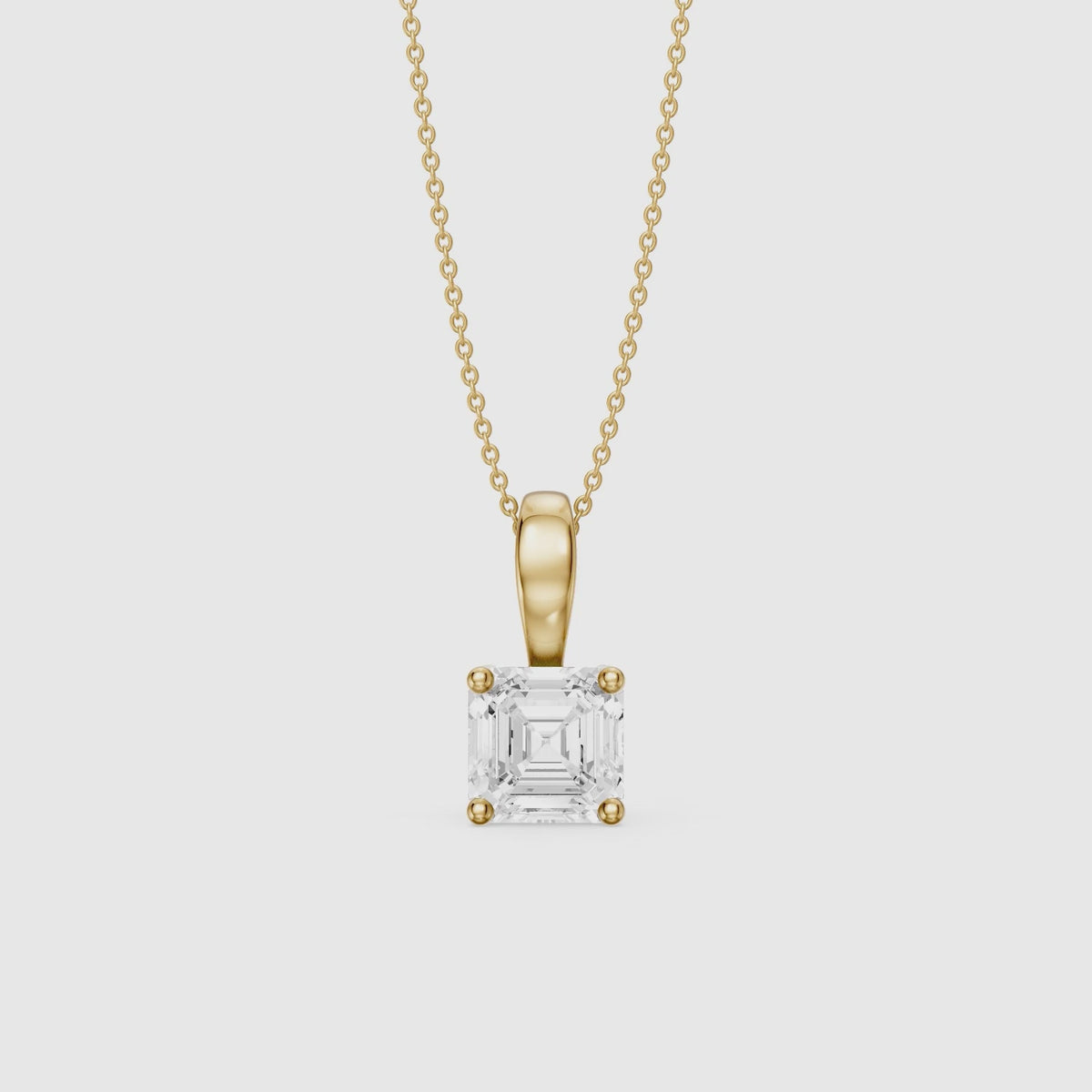 Load video: Lexi Asscher Cut Lab Grown Diamond Solitaire Pendant
