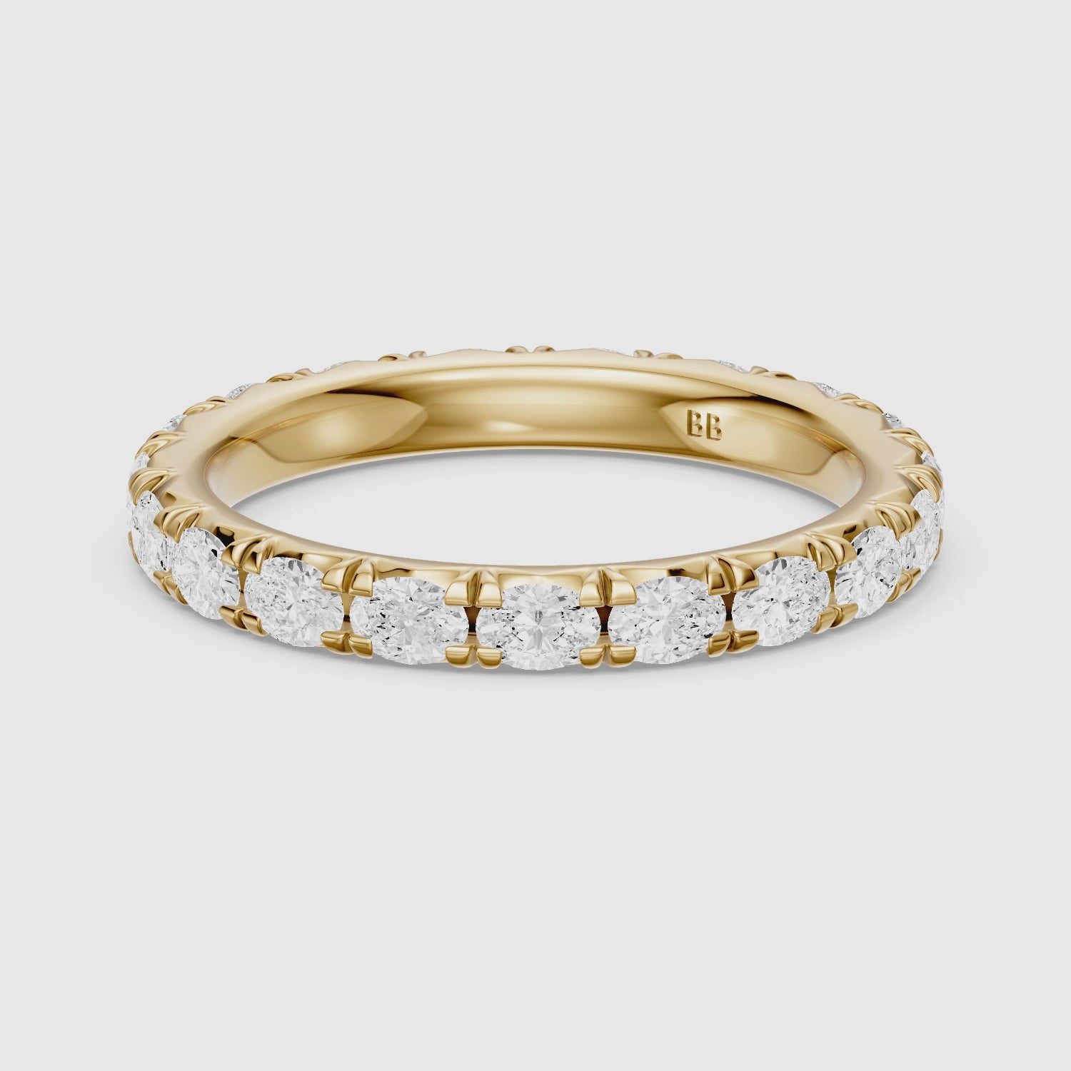 Load video: Anne Oval Lab Grown Diamond Eternity Wedding Band