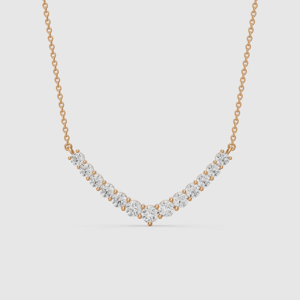 Load video: Drew Round Lab Grown Diamond Curve Necklace