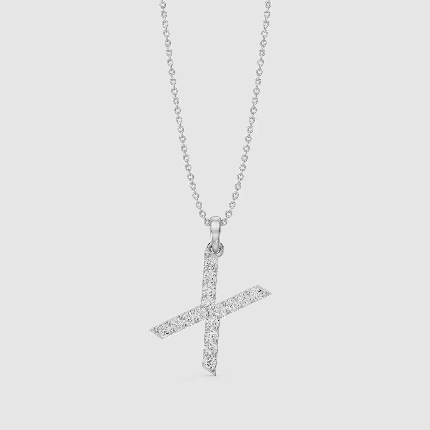 Load video: Romy Lab Grown Diamond X Initial Pendant Necklace