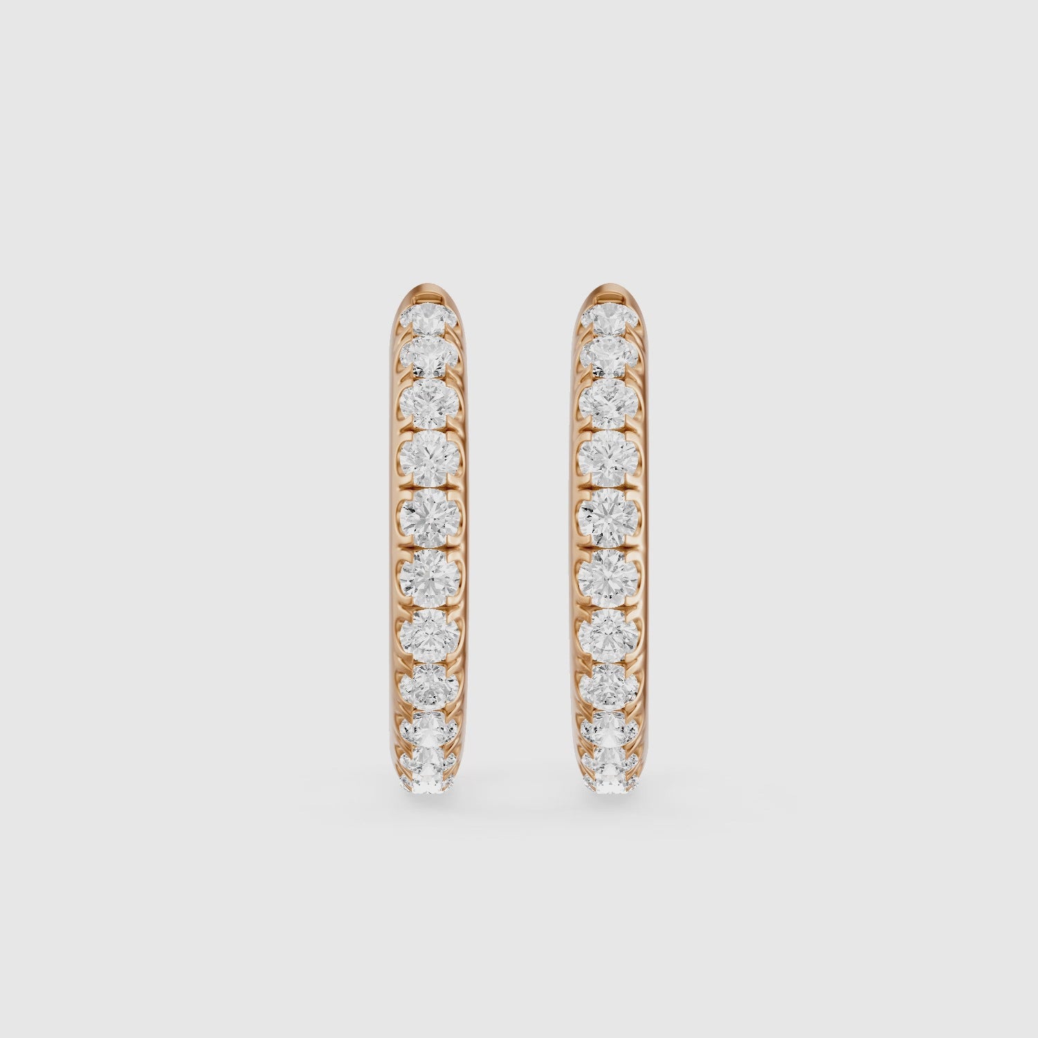 Load video: Victoria Round Cut Lab Grown Diamond Huggie Hoop Earrings