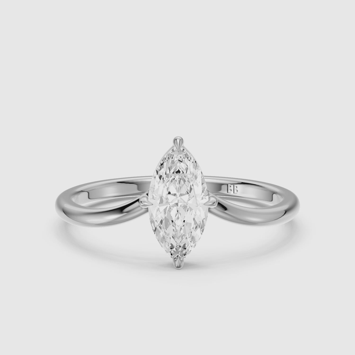 Load video: Nevaeh Marquise Cut Lab Grown Diamond Chevron Solitaire Ring