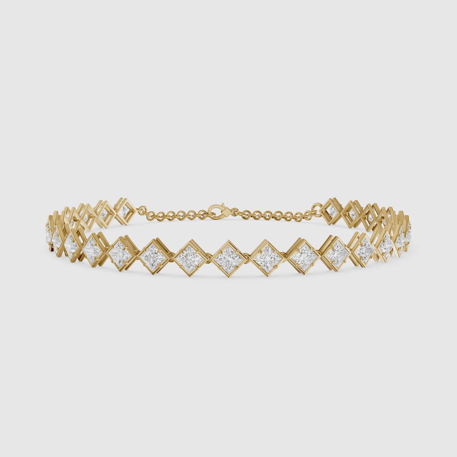 Load video: Laken East West Princess Cut Lab Grown Diamond Tennis Bracelet