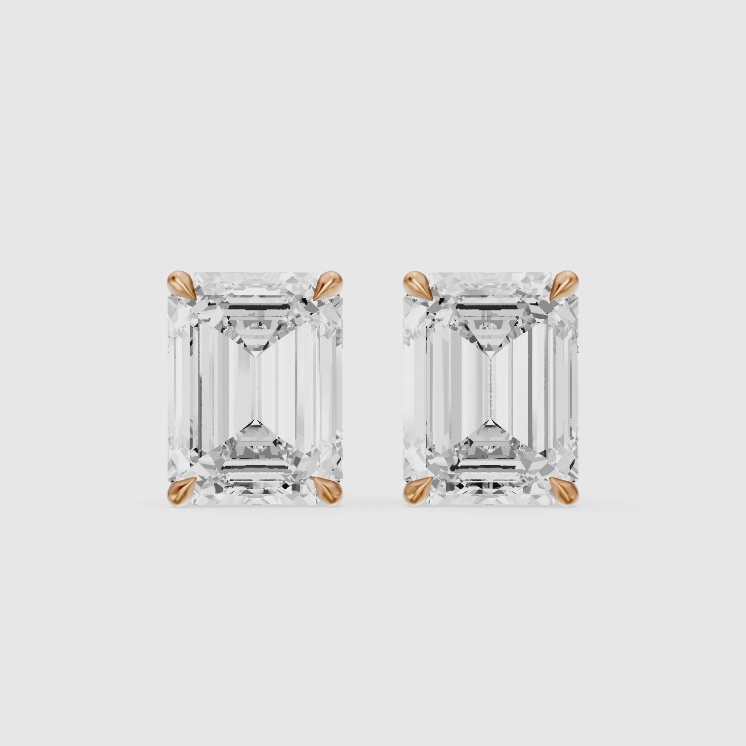 Load video: Lilia Emerald Cut Lab Grown Diamond Basket Set Stud Earrings