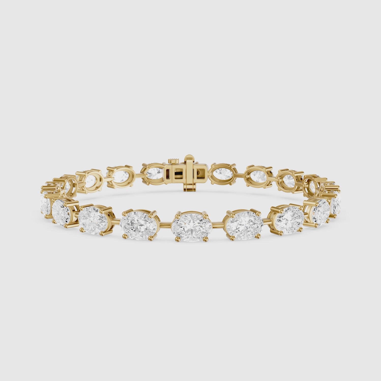 Load video: Jailene Oval Cut Lab Grown Diamond Tennis Bracelet