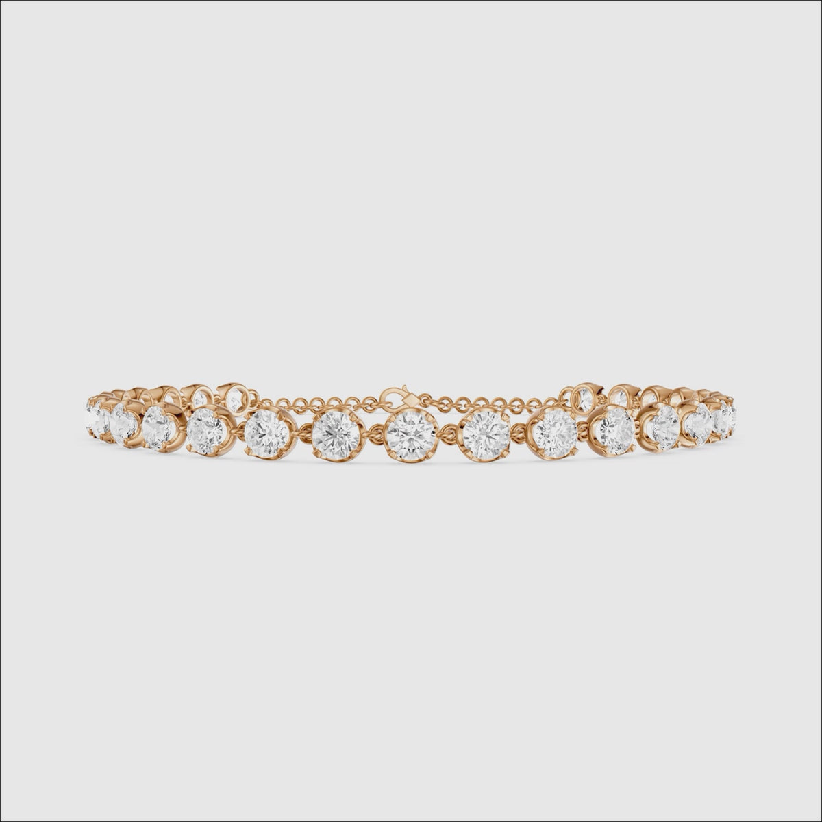 Load video: Malencia Round Shape Lab Grown Diamond Tennis Bracelet
