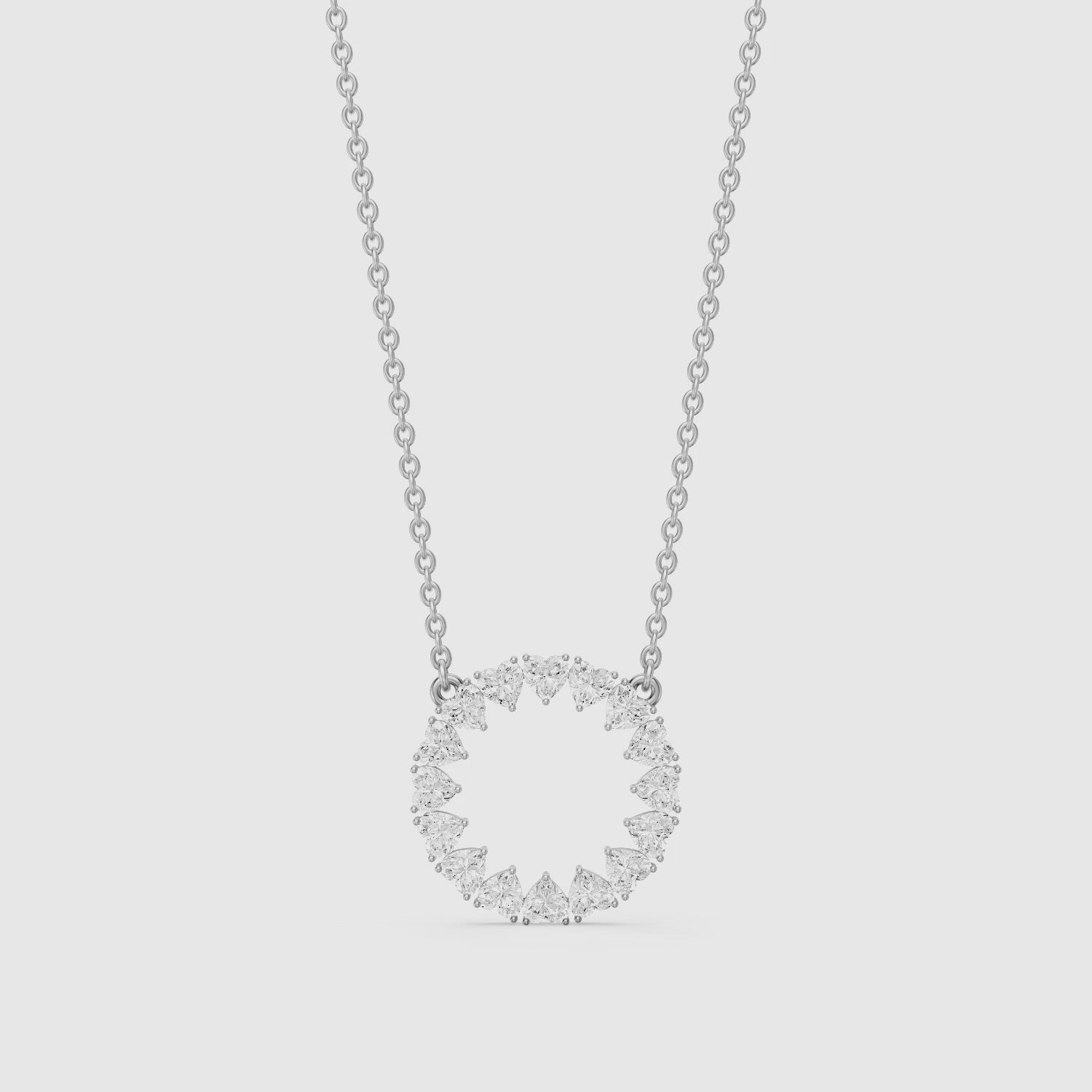 Load video: Iqra Heart Shape Lab Grown Diamond Circle Pendant