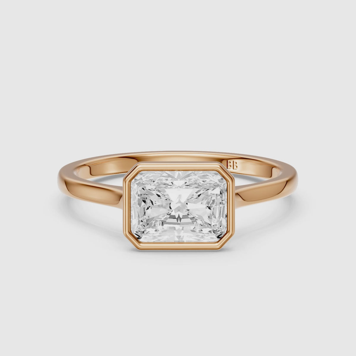 Load video: Zola East-West Radiant Bezel Set Moissanite Diamond Engagement Ring