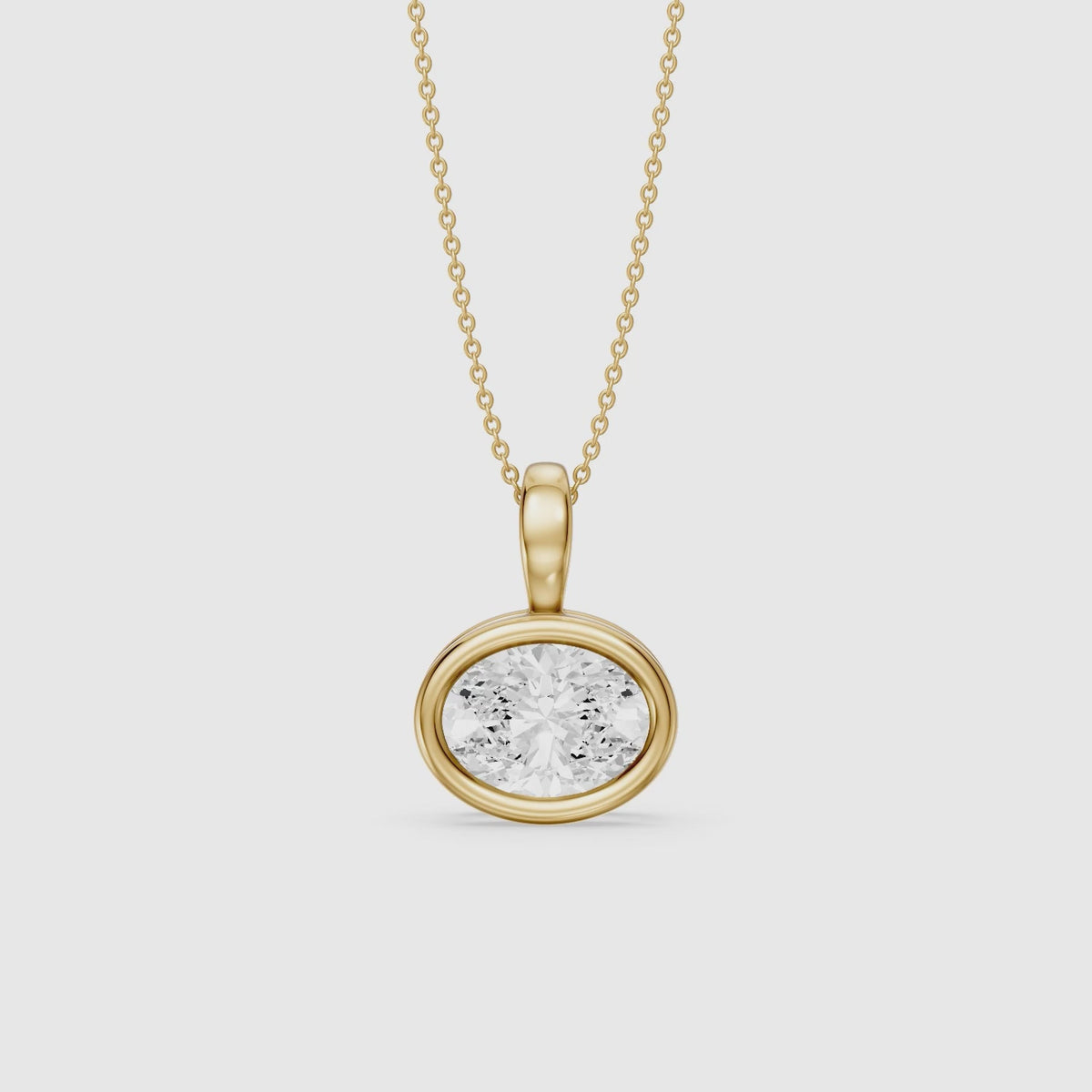 Load video: Angelina Oval East West Lab Grown Diamond Pendant
