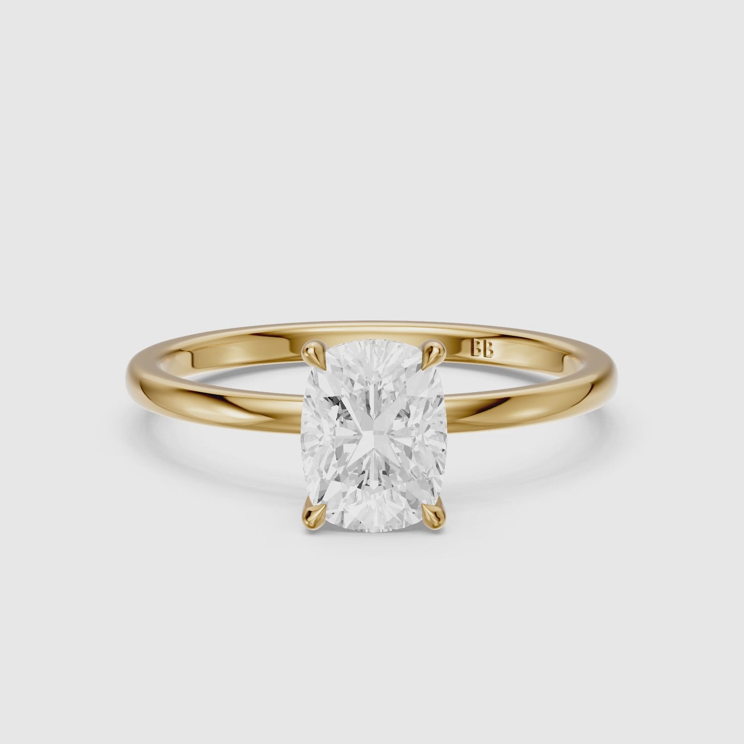 Load video: Melany Elongated Cushion Cut Hidden Halo Lab Grown Diamond Ring