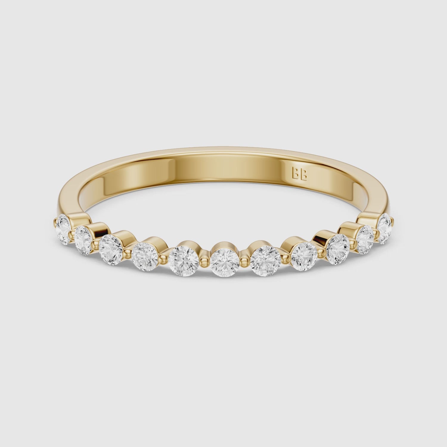 Load video: Zara Round Cut Lab Grown Diamond Anniversary Band