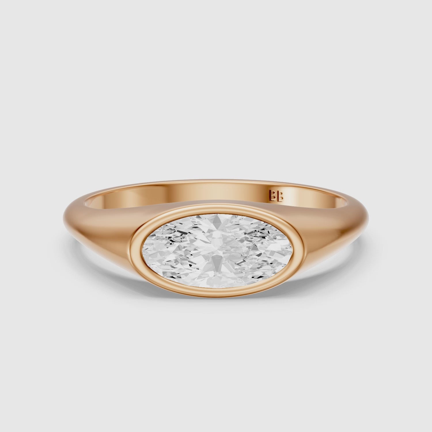 Load video: Ivy Moval Cut Moissanite Diamond Bezel Solitaire Ring