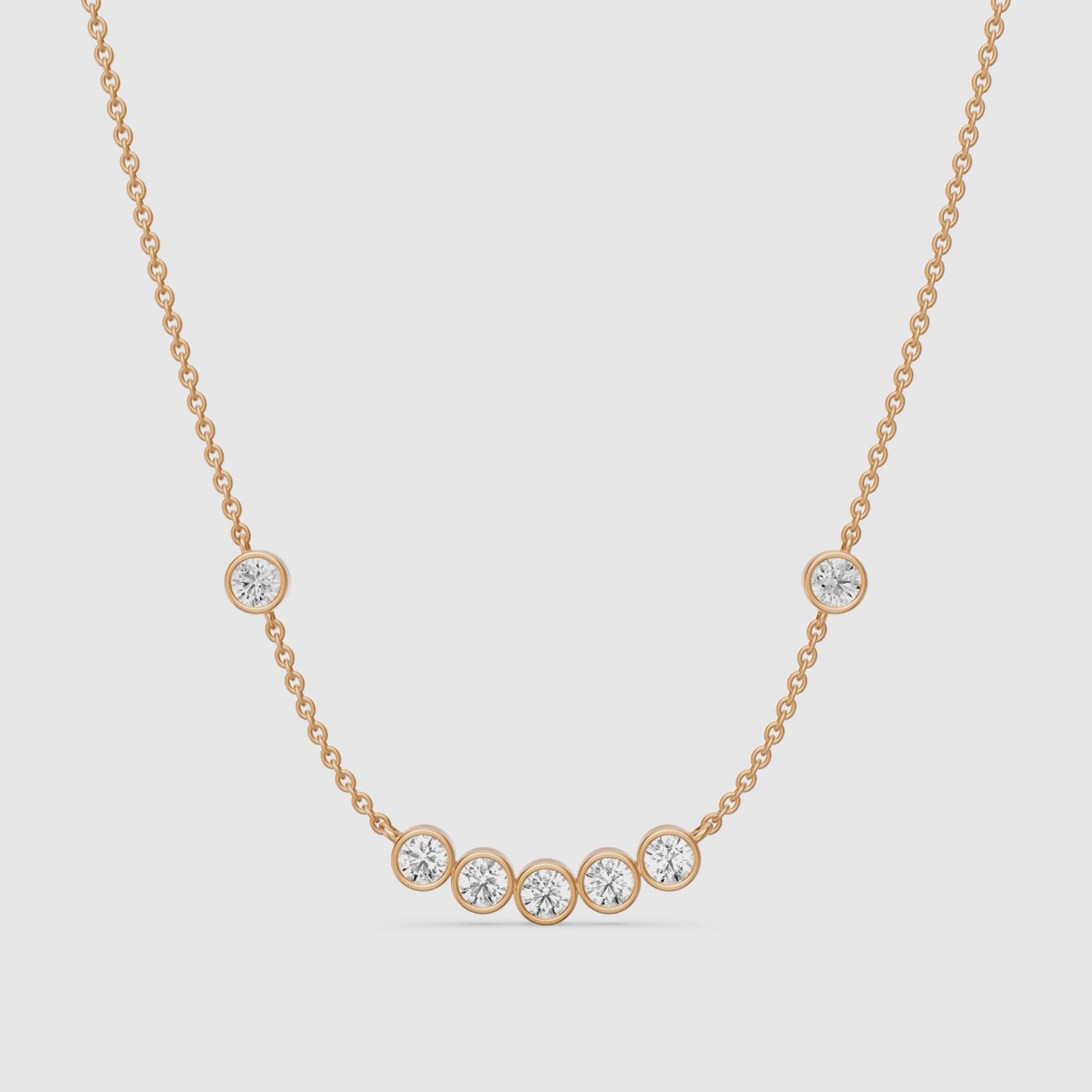 Load video: Amalia Round Lab Grown Diamond Station Necklace