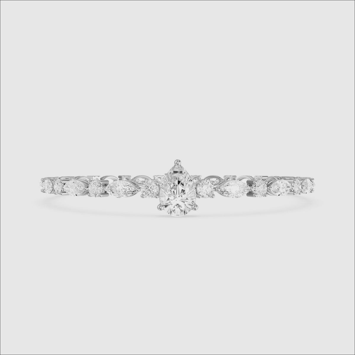 Load video: Keira Pear, Marquise and Round Lab Grown Diamond Bracelet