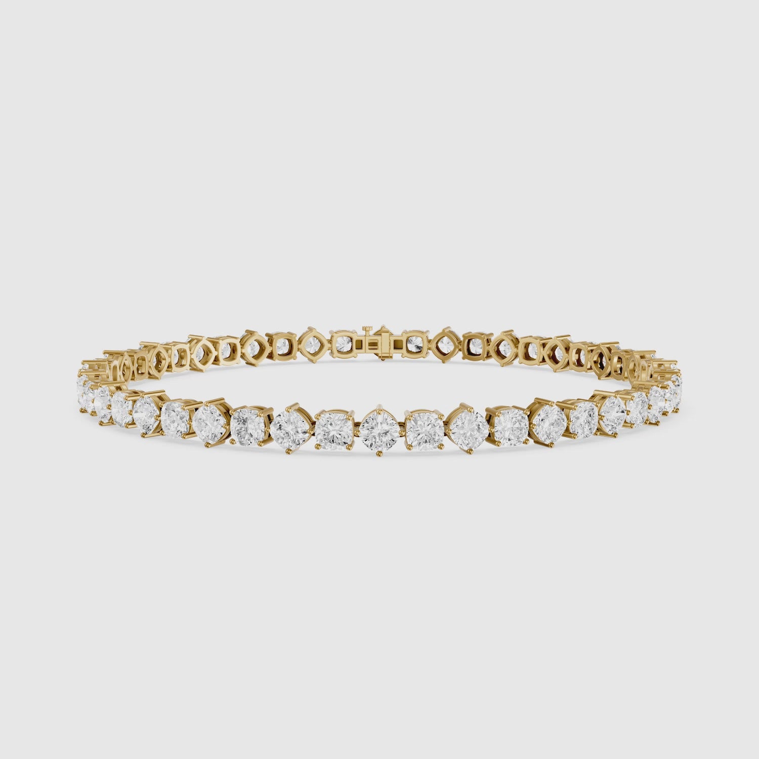 Load video: Florence Cushion Cut Lab Grown Diamond Tennis Bracelet